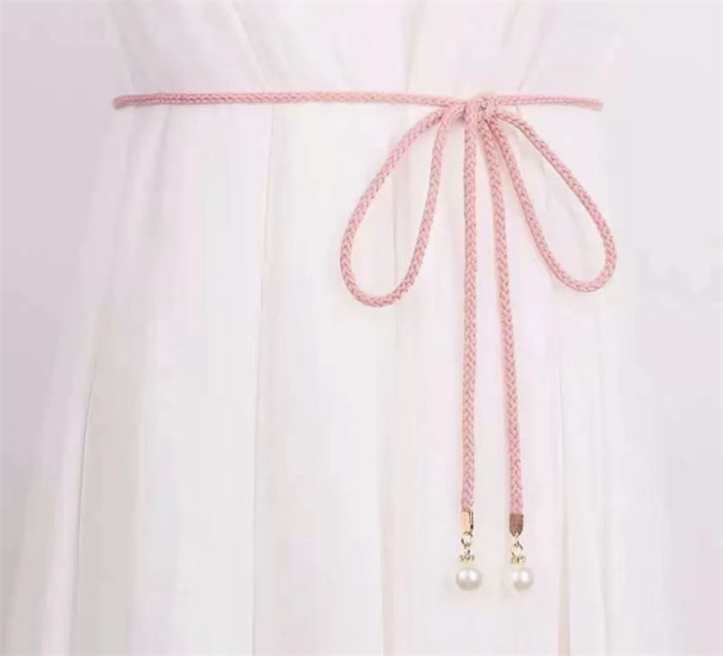 0.5cm棉线编织珍珠百搭腰绳