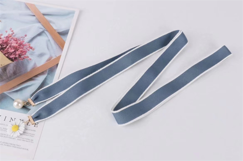 2.4cm棉质花边串珠腰带