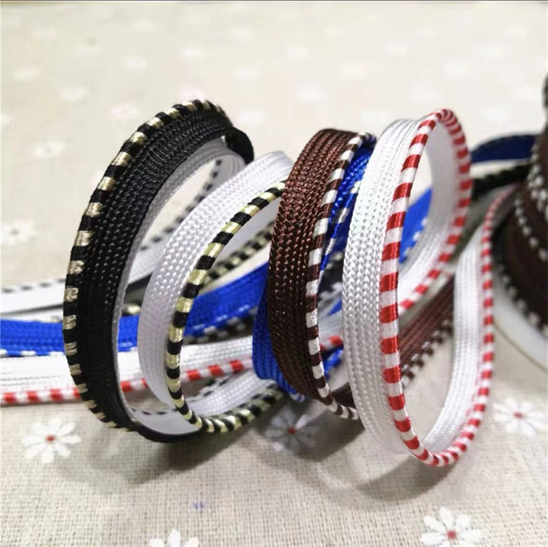 1.2cm间色跳点滚边涤纶子母带