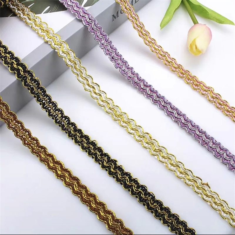 1.5cm窗帘金色波浪织带