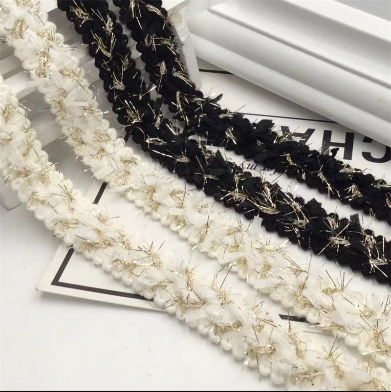 2.5cm小香风金丝流苏扁带