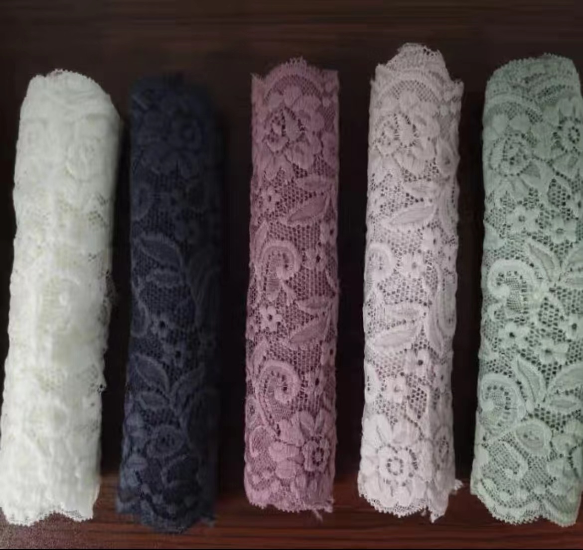 1.9cm white stretch pressed lace lace