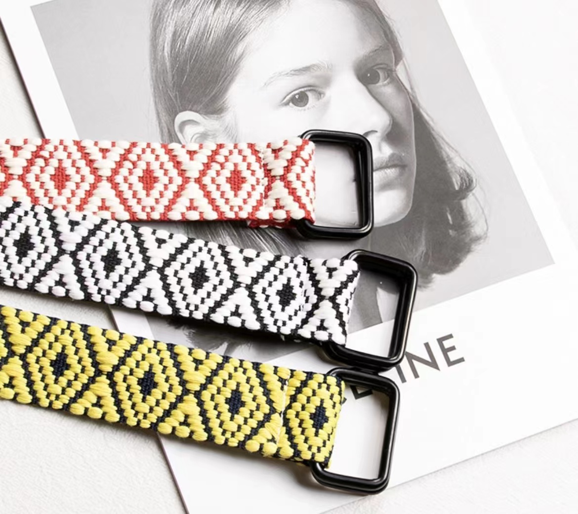 3.8cm方形双环扣时尚腰带